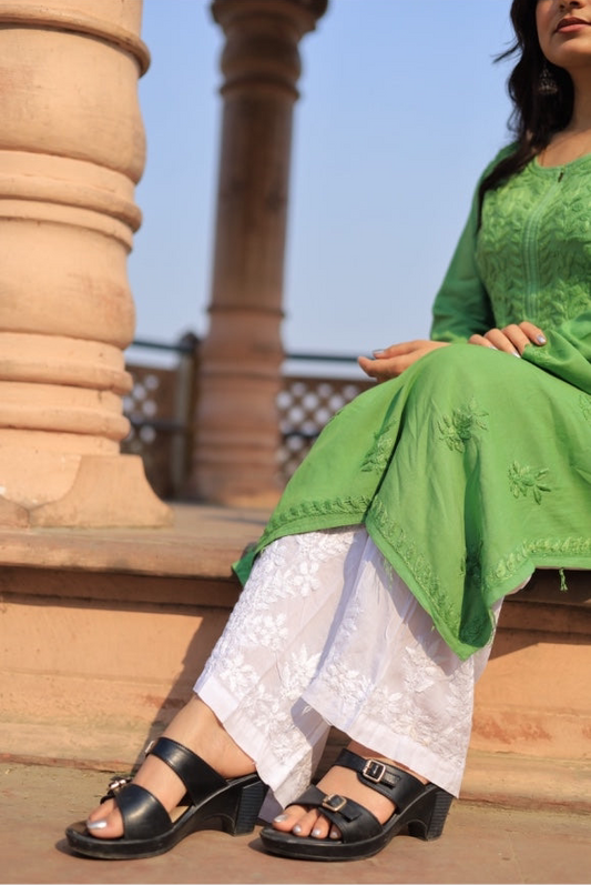 Aabdaar premium Rayon Chikankari palazzo