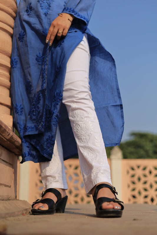 Aabdaar Cotton Chikankari Pant